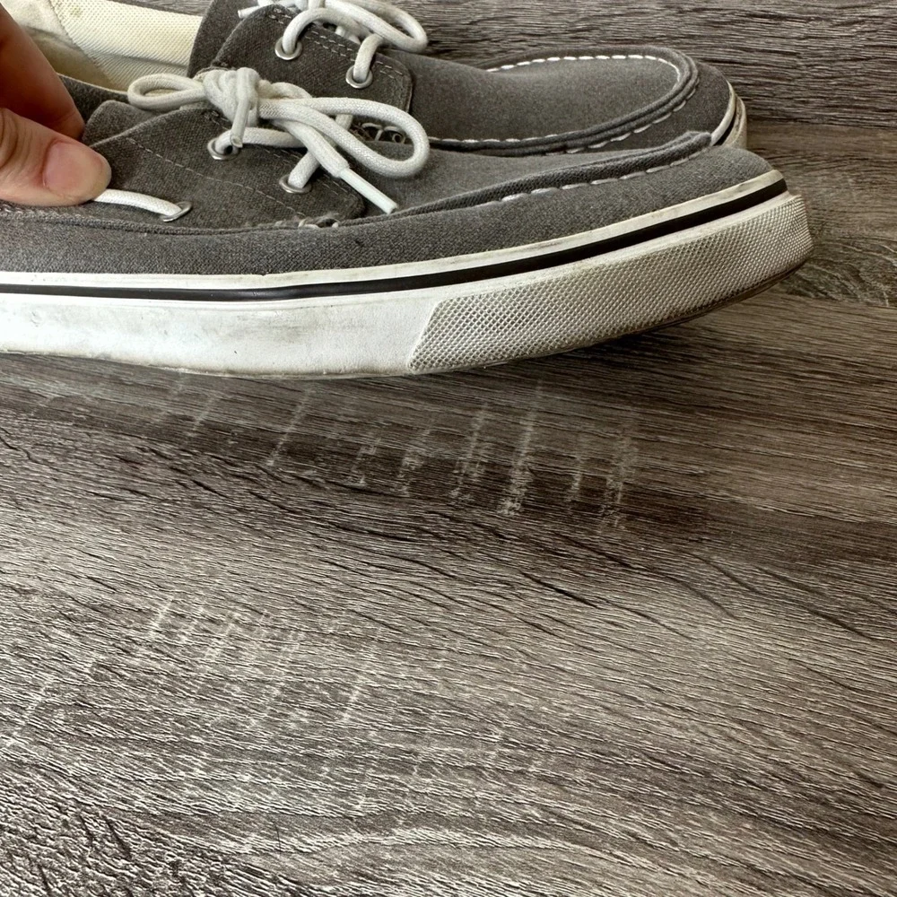 Timberland Sneakers Mens 11.5 Grey Canvas Boat Shoes Low Top Loafers Casual READ